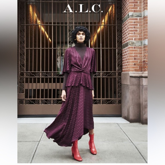 A.L.C Woman Avi Twist-front Silk-jacquard Peplum - Picture 2 of 11